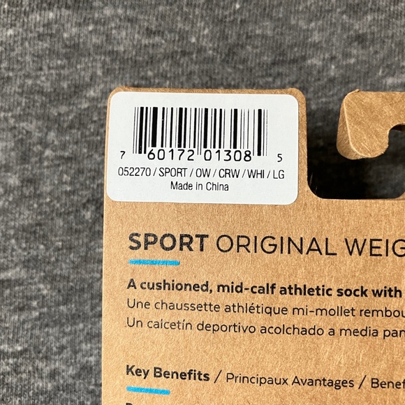 Injinji Toe Socks Sport Original Weight Crew L White - Picture 10 of 15